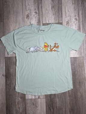 Disney x BoxLunch Winnie the Pooh Daisy Chain Embroidered Tee Shirt Sz Lg